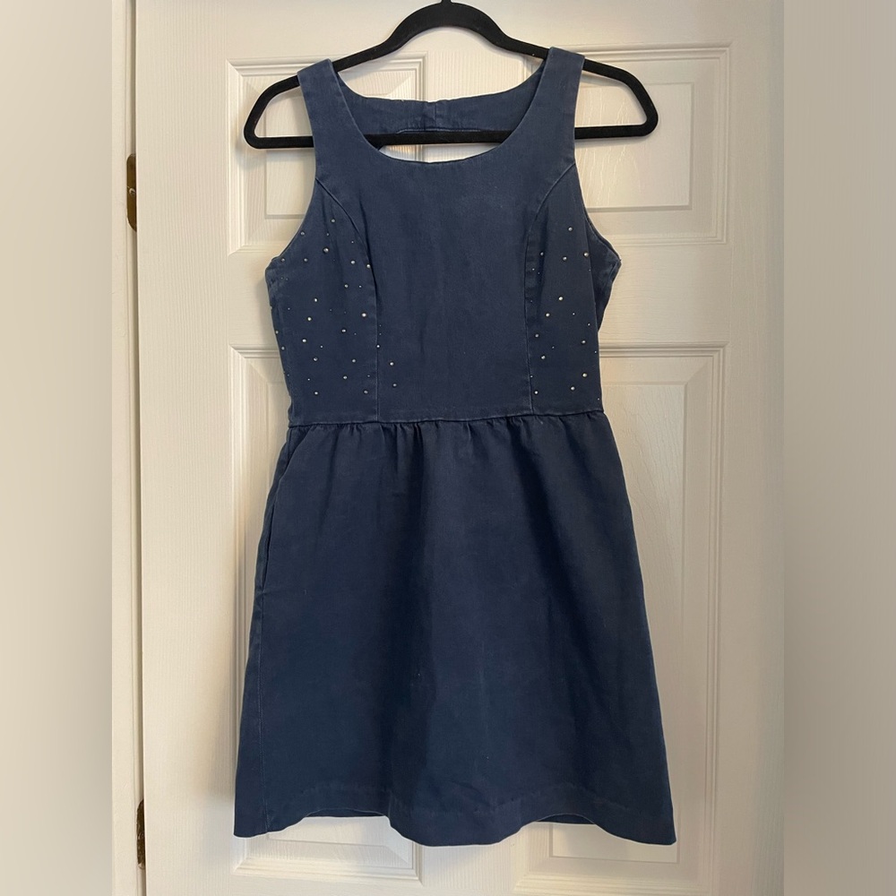 Charley 5.0 Denim Jeweled Dress-Sz S